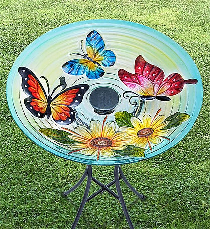 Solar Butterfly Birdbath
